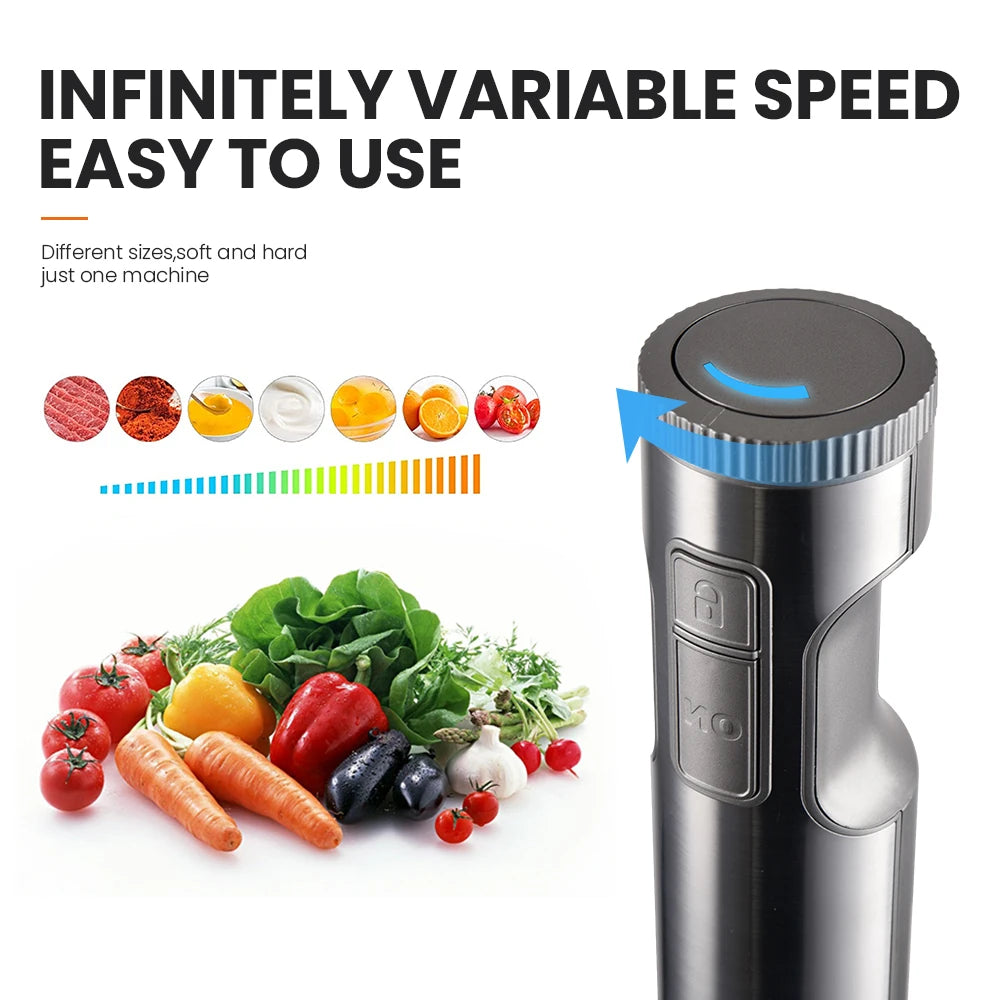 MIUI 1000W Hand Immersion Blender – Powerful 4-in-1 Stainless Steel Food Mixer
