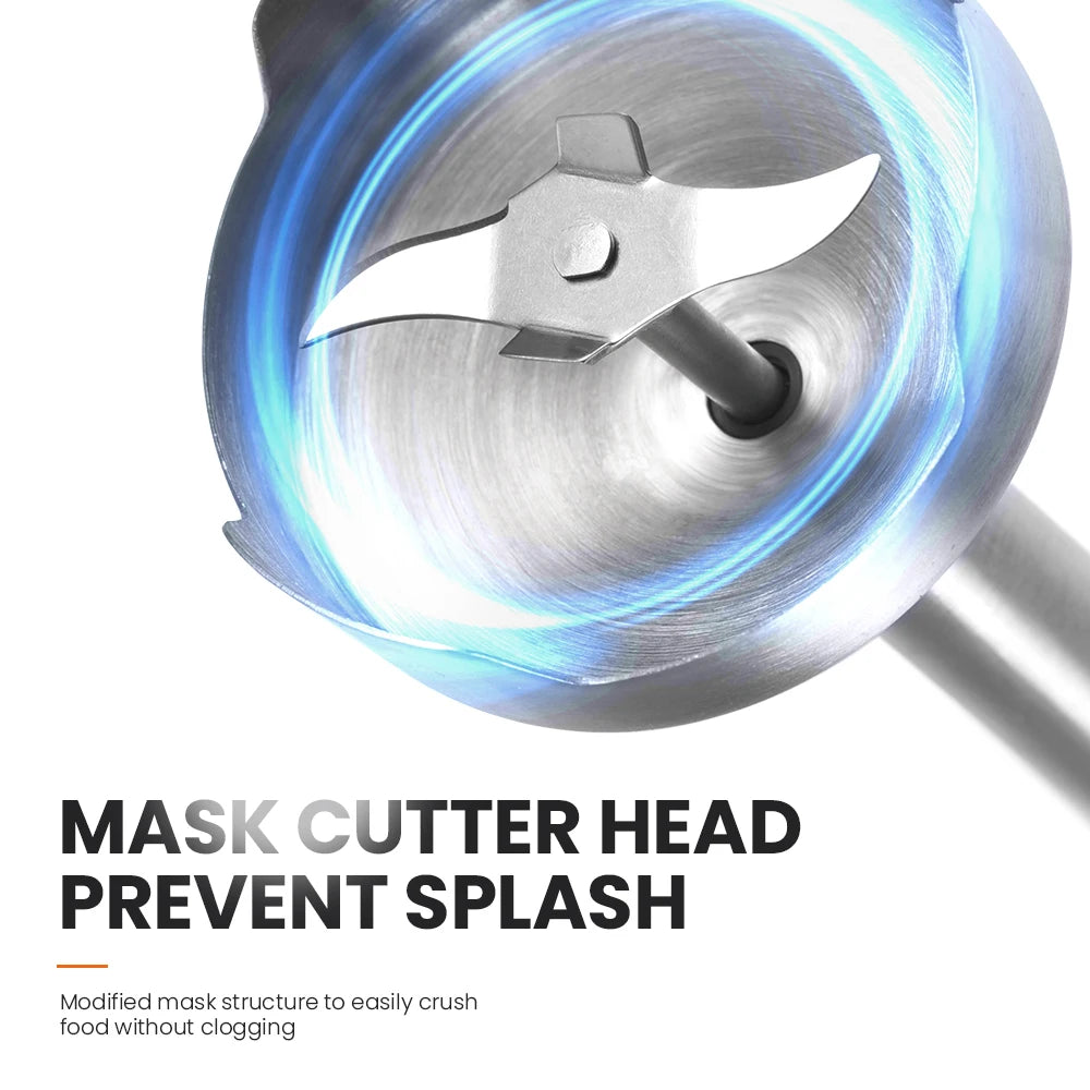 MIUI 1000W Hand Immersion Blender – Powerful 4-in-1 Stainless Steel Food Mixer