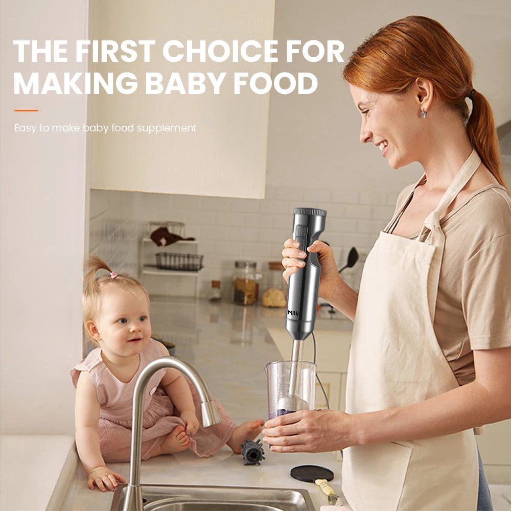 MIUI 1000W Hand Immersion Blender – Powerful 4-in-1 Stainless Steel Food Mixer