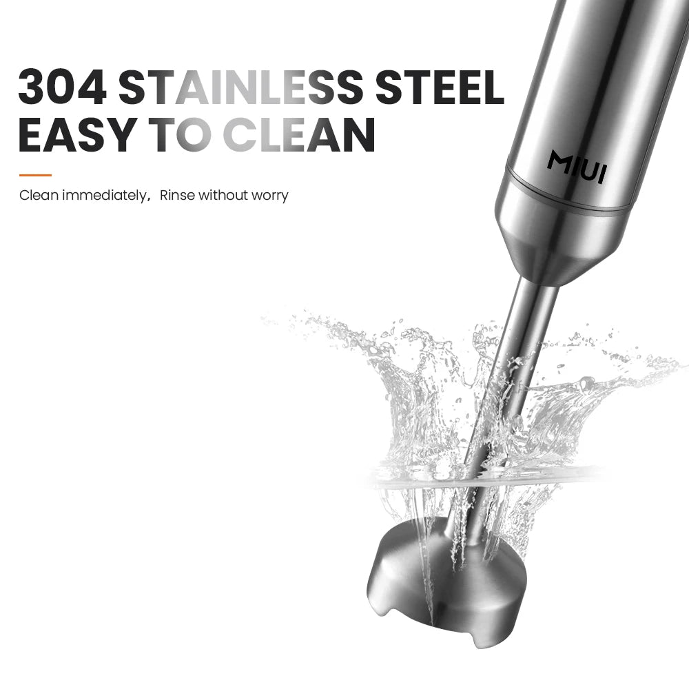 MIUI 1000W Hand Immersion Blender – Powerful 4-in-1 Stainless Steel Food Mixer