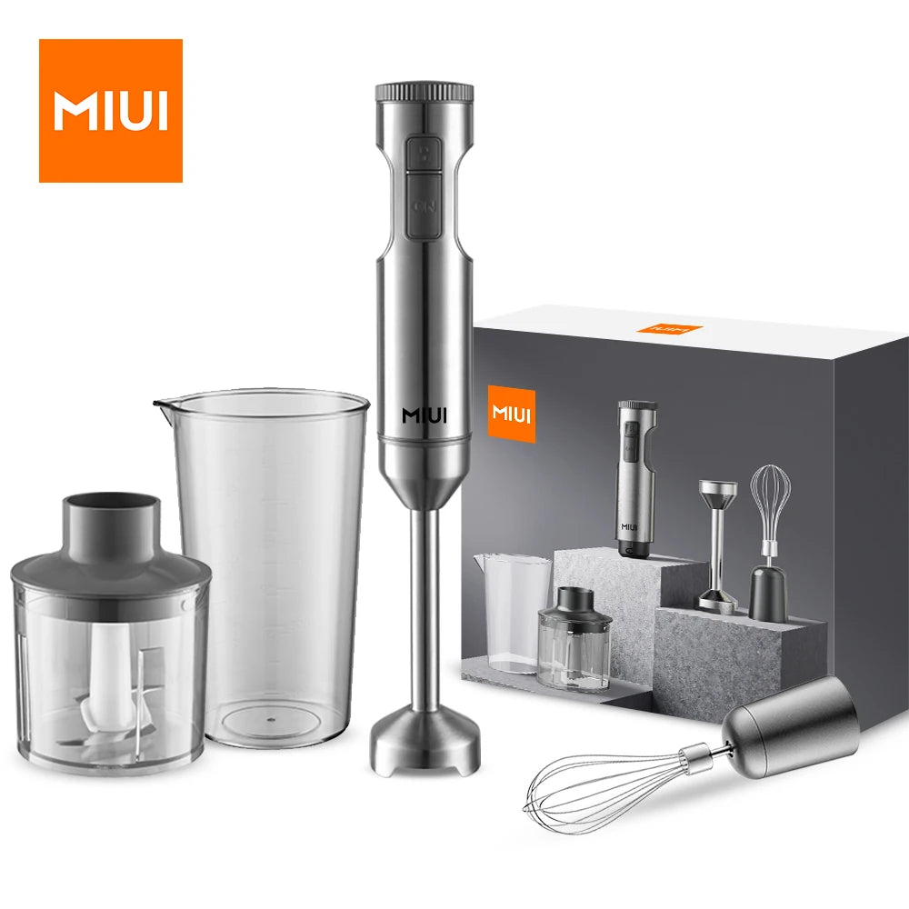 MIUI 1000W Hand Immersion Blender – Powerful 4-in-1 Stainless Steel Food Mixer